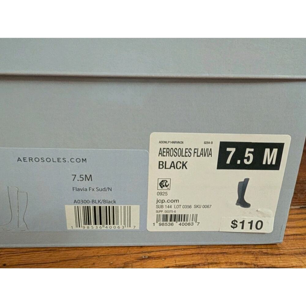 NWT Aerosoles Flavia Tall Riding Boots Women's 7.5M Black Box $110 - Picture 11 of 11